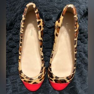 Kate Spade Leopard and Red Toe Flats. Super Cute!
